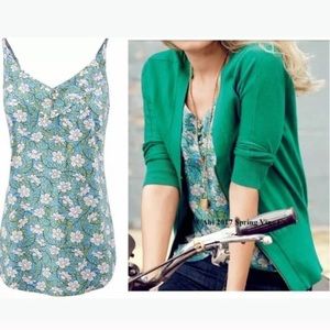 CAbi #5214 Tidal Blue Cottonwood Vine Cami Top S